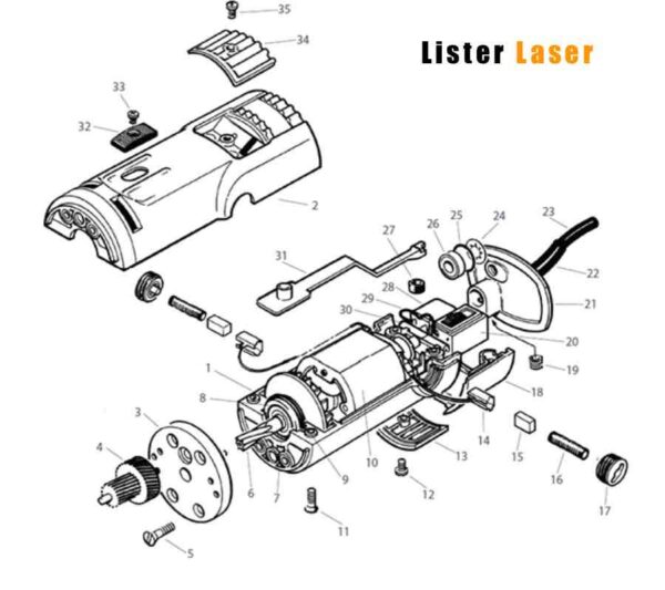 Lister Laser Exploded